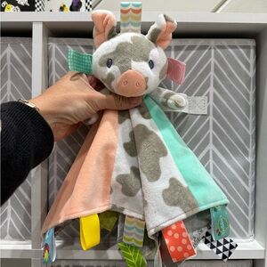 Taggies Cow Plush with Peach and Mint Accents